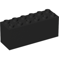 Lego kostka (kostička) 2x6x2 těžká, černá (73843, 237826, 6006011, 6094053)